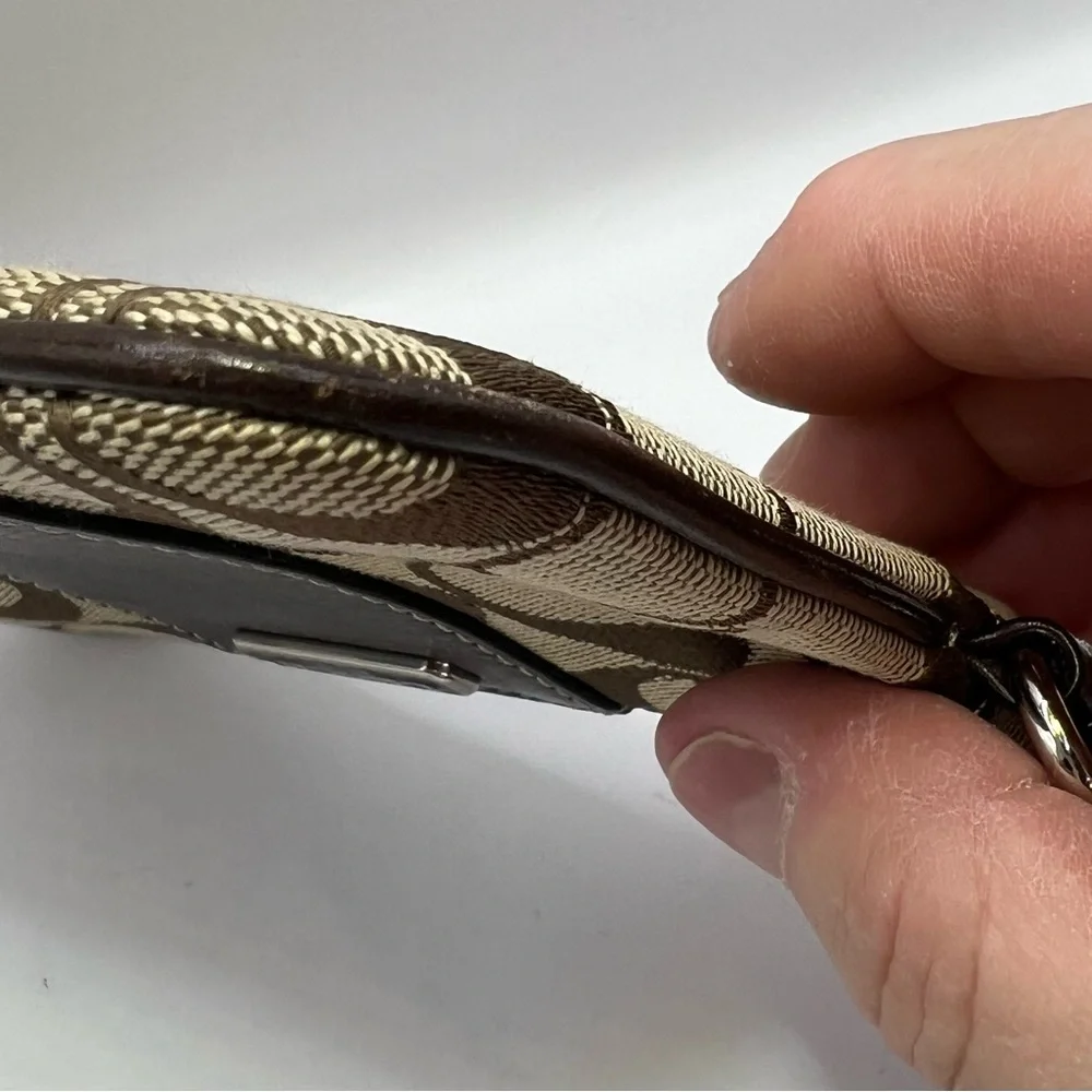 Coach Brown Signature Wristlet - Picture 6 of 11